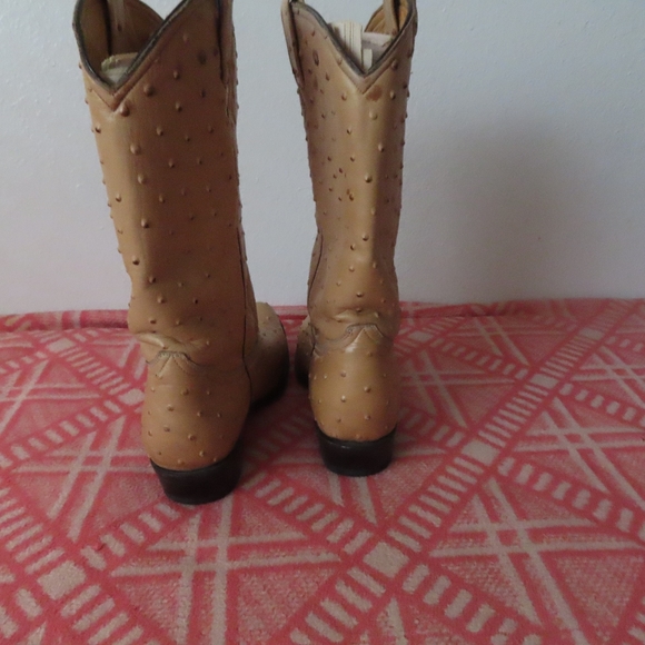 vintage Rogers Boots Western Cowboy Ostrich - Cream White - Size 10.0 - Picture 4 of 12